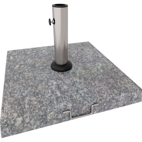 Gravita - Sonnenschirmst�nder f�r den Garten quadratisch 45x45 cm 35 kg aus Stein mit Rollen Grau