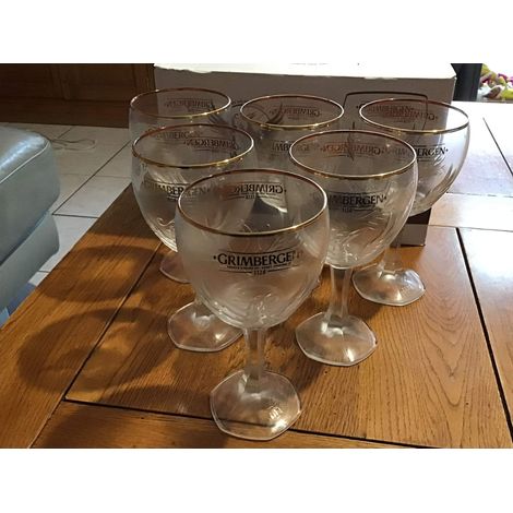 Lot de 6 verres Grimbergen - 33 cl - Nouveau modèle - Neufs en boîte d'origine