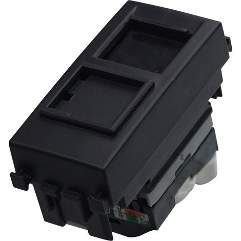 Connecteur réseau ETTROIT RJ45 CAT5E de prise de données couleur noire, compatible avec Vimar Arke - VA2355