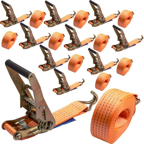 X10pcs 50MM 8M 5T Heavy Duty Ratchet Strap 50mm Tie Down 5000KG 8 Metre 5 Ton 5T (1/5)