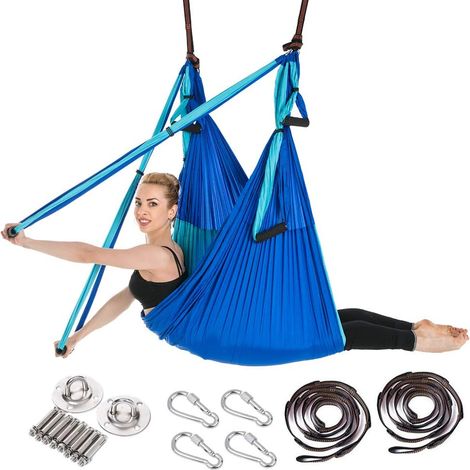 Yoga Aerien,Yoga Hamac Aerien,Fly Yoga Anti-gravité Durable Aerial Silks Équipements de Danse Aérienne Yoga Exercices d'inversion (1/5)