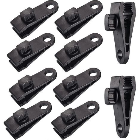 Lot de 10 pinces pour bâche, tente, auvent, abri de voiture, camping (1/5)