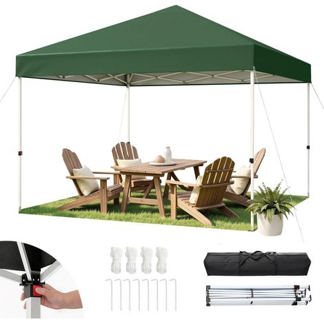 Faltpavillon 3x3m wasserdicht UV-Schutz 50+ höhenverstellbar mit Tragetasche Grün (1/5)