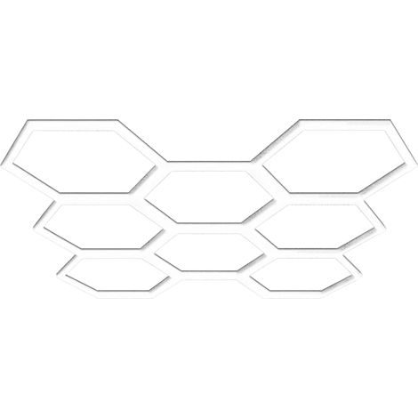 BarberPub Hexagon LED Garage Light, 30240LM 6500K Hexagon LED Beleuchtung für Werkstatt, Friseursalon, PVC Abdeckung 8 Grid, (LP008/nicht dimmbar) (1/5)