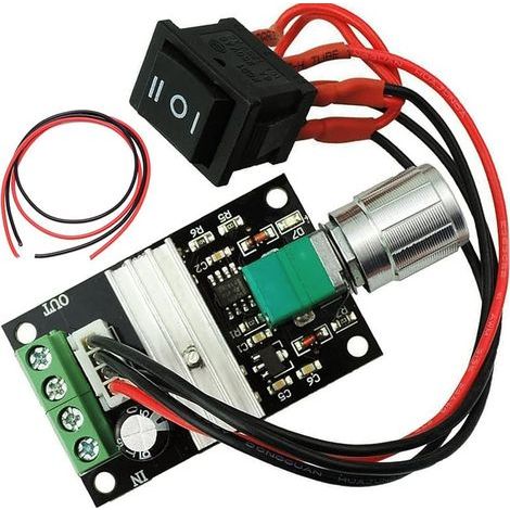1 Stück PWM-Drehzahlregler, Wendeschalter, 6V 12V 24V DC-Motorsteuerung, einstellbarer Schalter, für industrielle Projekte