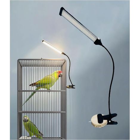 Spectre Complet Lumière D'oiseau de Cage LED, 3/9/12H Timer, 105 Perles LED pour La Simulation de l'environnement Naturel, Oiseaux à Crochet, Kit D'éclairage (1/5)