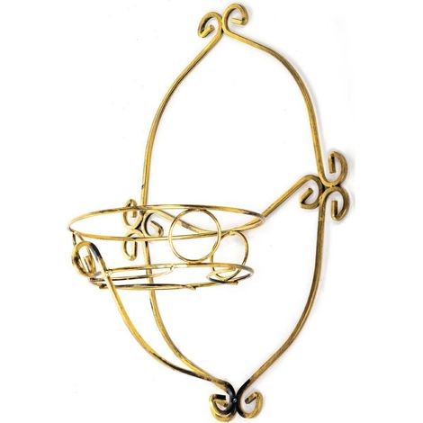 Supporto per fiori singolo, in metallo nero e oro (1/4)