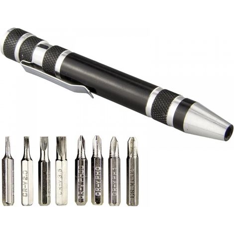 Jeu de mini tournevis, petit tournevis, outil de réparation magnétique, noir, 1 pièce (1/4)