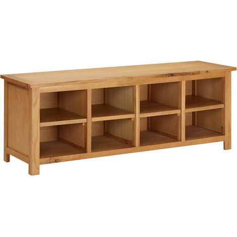 Schuhregal 114x37x45 cm Massivholz Eiche (1/5)