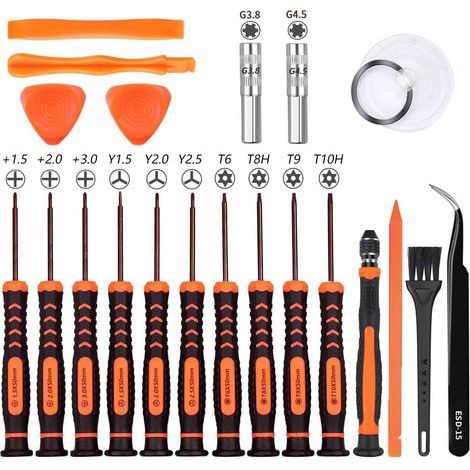 Kit d'outils de tournevis professionnel Nintendo Switch 21 en 1 Kit de réparation de jeu avec Triwing pour manette Nintendo Switch Lite JoyCon 3DS DS NDS NES GBA Wii U Xbox One 360 PS3 PS4 (1/5)