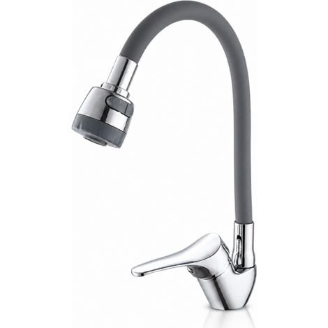 Miscelatore Rubinetto Cucina Doccetta Tubo Flessibile Nero Bianco Grigio Grigio