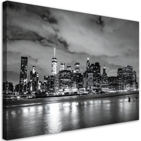 Tableau Moderne, New York Manhattan Brooklyn en noir et blanc,30x20 (1/4)