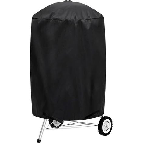 Housse ronde imperméable en tissu Oxford 210D (70 x 90 cm) pour barbecue, fumoir et grill à charbon de bois d'extérieur, compatible avec les barbecues Kamado. (1/5)