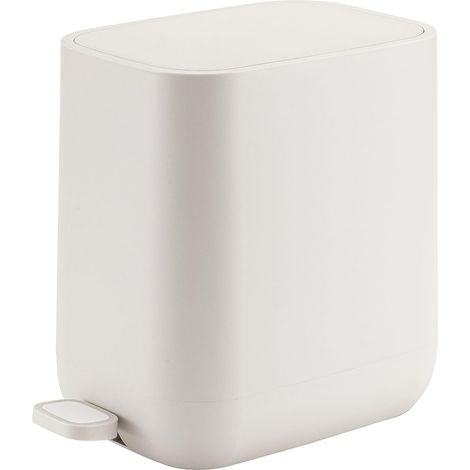 7 Litres Poubelle à Pédale Petite Salle de Bain avec Couvercle à Fermeture Douce Corbeille Ordures à Poussière pour Déchets de Toilettes Maison Cuisine Bureau ABS Lisse Lavable Ivoire (1/5)
