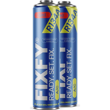 FIXFY 5 in 1 ricarica gas aria condizionata 2x GRANDI BOMBOLE +70% R134a