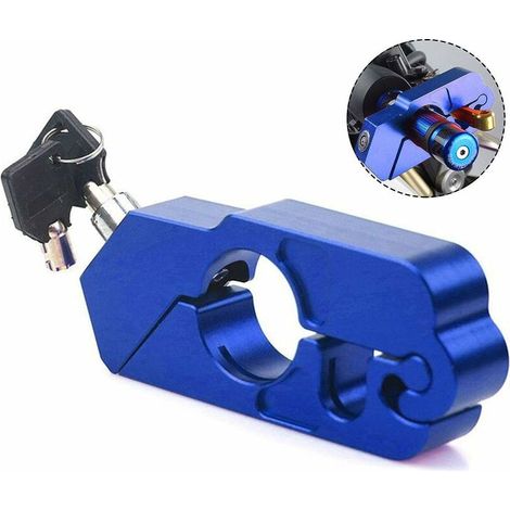 Serrure de frein à disque pour moto, Antivol de guidon en alliage d'aluminium, Dispositif de sécurité universel (Bleu) (1/5)
