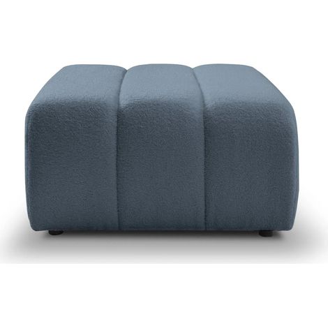 CELESTE - Pouf en tissu bouclette Bleu 75x82x41