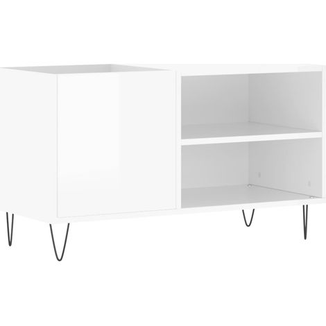 Meubles de Rangement,Armoire à disques blanc brillant 85x38x48 cm bois d'ingénierie CFW130270 (1/5)