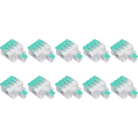 10-teiliges Set Hebel-Drahtverbinder 1 bis 4 Schnellverdrahtungskabelverbinder Steck-Leiterklemmenblock