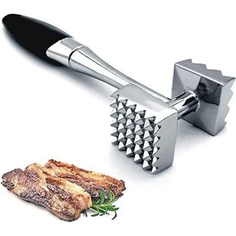 Attendrisseur De Viande, Maillet À Viande À Ongles Double Face, Marteau À Viande Utilisé Pour Le Steak, Le Poulet, Le Poisson, Pilon À Viande Avec Poignée Confortable En Caoutchouc, Outil D'Attendriss (1/5)