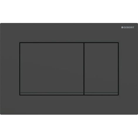 Plaque de déclenchement Geberit Sigma20 (ex Sigma30) square pour rinçagedouble touche: noir mat laqué, revêtement facile à nettoyer, noir (1/4)