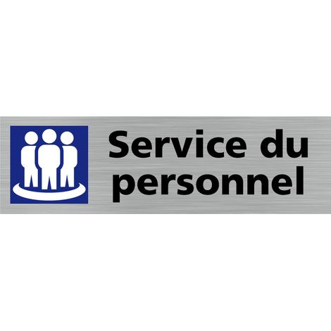 Pictogramme SERVICE DU PERSONNEL (Q0375).- Adhésif aspect aluminium brossé - (1/5)