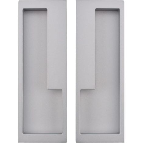 Lntyq Poignée en alliage de zinc, 2pcs Poignée de porte coulissante encastrée, Poignée de porte simple et moderne pour tiroir coulissant de grange, placard et armoire (Argent) (1/5)