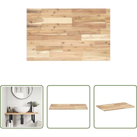 vidaXL Bois d'acacia - Dessus de meuble de salle de bain non traité bois d'acacia (1/5)