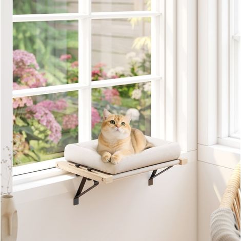 Cama para gatos ajustable de madera 44 cm OKMYHOME (1/4)