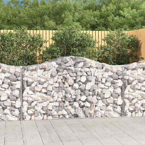 Paniers à gabions arqués 18 pcs Mur en gabion  Clôture de gabion 200x50x100/120 cm fer galvanisé 86526