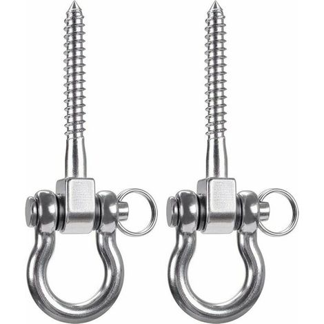 2 pièces 900KG capacité 304 crochets de plafond robustes en acier inoxydable, crochets de balançoire, crochets de suspension avec vis pour chaise suspendue de yoga en bois sac de boxe hamac fauteuil r (1/5)