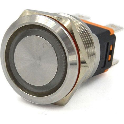 Interrupteur inox étanche 15A bleu - ON intermittent