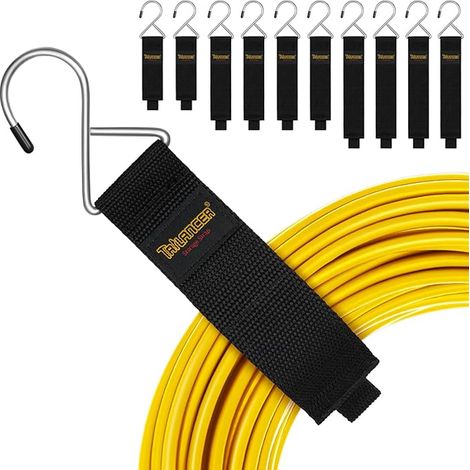 Cable Organizer for Storage, Hook and Loop Straps with Metal Hook for Attaching to Walls Cables, Wires, Ropes, Hoses, Organizing the Home, Garage or Workshop (1/5)