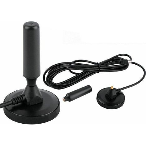 TrAdE Shop Traesio - Antenna Portatile Dvb-t Tv 3.5 Db Portatile Per Auto Camper Calamitata Cavo 3,5m - (1/3)
