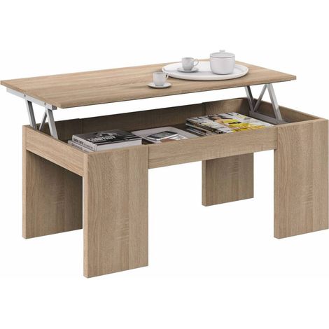 Tavolino da Caffe Rovere Tavolo Basso Moderno Divano Design Salotto Contenitore
