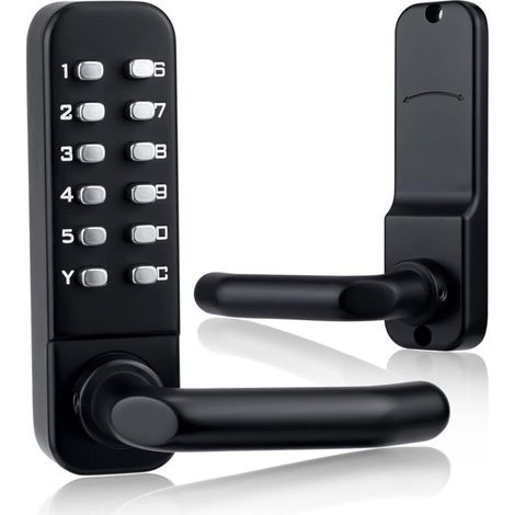 Serrure de porte d'entrée mécanique sans clé – Clavier étanche 12 boutons – Acier inoxydable – Épaisseur de porte 35 à 65 mm (1/5)