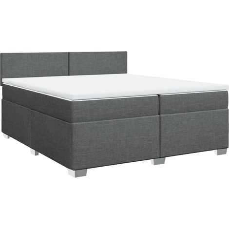 Maison Exclusive - Giroletto a Molle con Materasso Grigio Scuro 200x200 cm Tessuto
