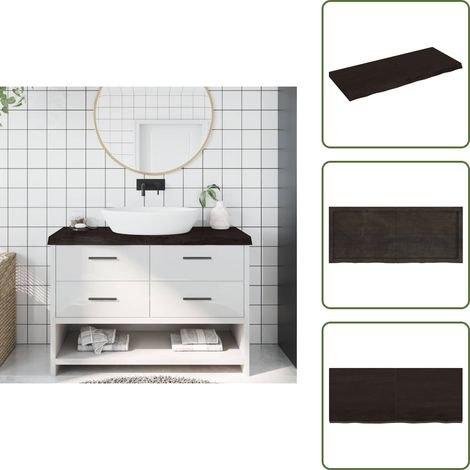 Arbeitsplatten - Living Waschtischplatte Dunkelbraun 120x50x(2-6)cm Massivholz (1/5)