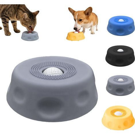 Gamelle anti-glouton pour ralentir la prise alimentaire  gamelle antidérapante à lécher pour chiens, adaptée aux friandises liquides, au bouillon d'os et au yaourt (Gris, 1 pièce) (1/5)