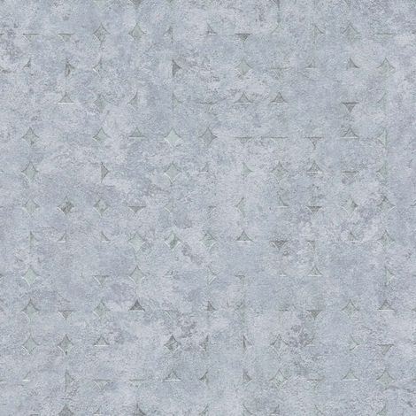 Papier peint intissé métallique gris Tapisserie à motifs graphique pour couloir Papier peint géométrique idéal cuisine & chambre (1/4)