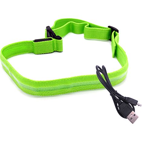 Ceinture Led Rechargeable Usb - Haute Visibilité 360 Degrés - Pour Vélo Et Randonnée - Lot De 1 (1/5)