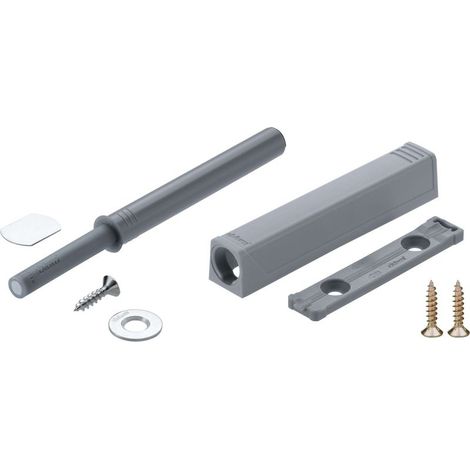 Loqueteau push to open aimanté réglable pour meuble – Adaptateur à visser inclus – Fixation facile avec vis – Couleur gris RAL 7036 - 956A1201 (1/2)