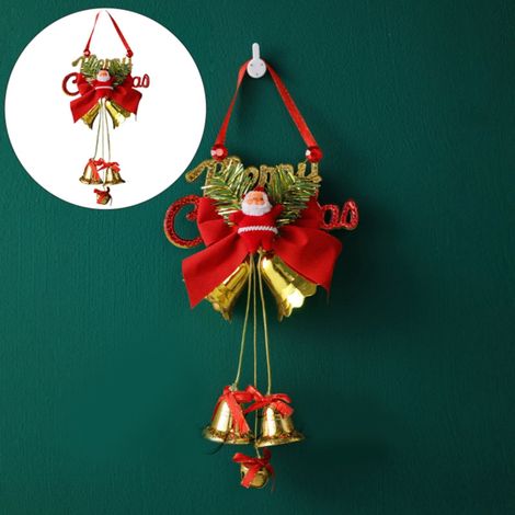 Clochette De Noël - En Métal Doré - Pour Décoration Intérieure Extérieure - Suspension Murale Fenêtre Porte - Lot De 1 Pièce (1/5)