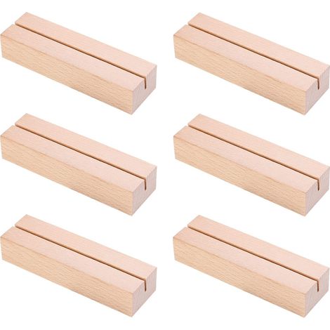 Kartenhalter aus Holz, 6-teilig Menükartenhalter mit stabilisiertem Ständer, Fotohalter für Hochzeiten als Dekoration (6 Stück)