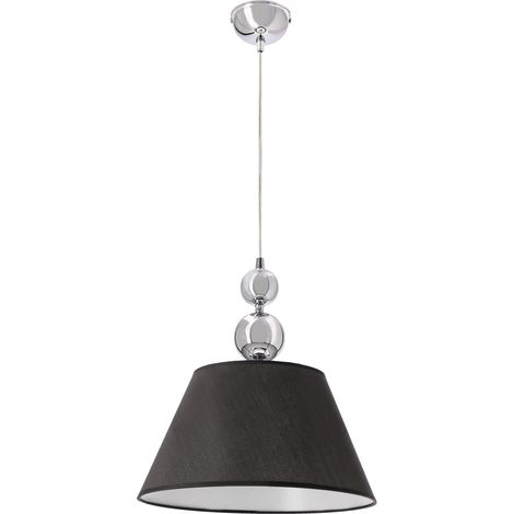 Suspension noire/chrome sphères fumées E27 Candellux (1/2)
