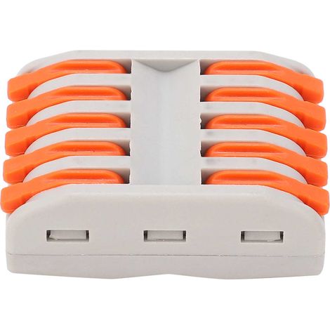 5Connecteurs de câble rapides SPL-5, lot de 5 pièces, bloc de serrage pour conducteurs souples et rigides, unicolore (1/5)