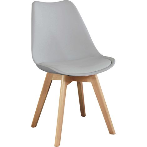 Sedia da interno in legno e materiale plastico con seduta imbottita Gary -  Gray