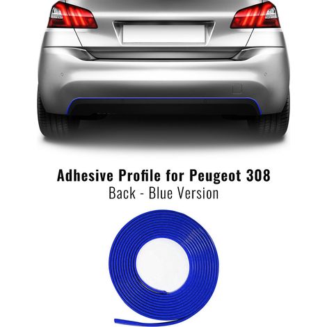 Profilo Adesivo per Dam Paraurti Peugeot 308 con Biadesivo 3M APT - Colore: BLU - Confezione: POSTERIORE