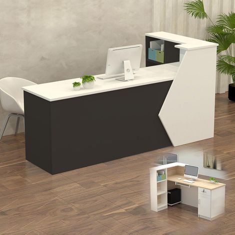 Empfangstheke mit Stauraum, 100-300 cm, für Büro, Praxis, Laden (1/5)