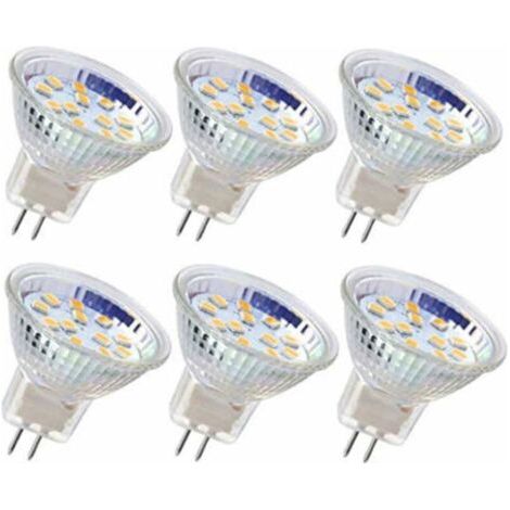 6pcs ampoule LED MR11 ampoule de projecteur GU4 ampoules 3W 18LEDs ampoules halogène 20W équivalent non dimmable ampoule LED 12V AC/DC pour l'éclairage de piste paysage maison (Blanc chaud) (1/5)